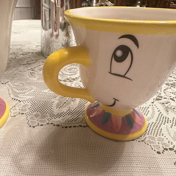Set of 2 Disney Beauty & The Beast 3-D CHIP Collectible Cup / Mug 5.5” & 4.5” - Picture 8 of 14